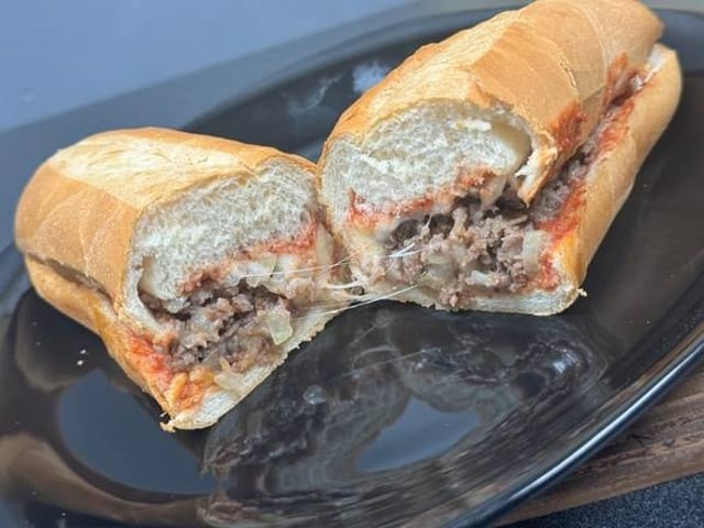 Pizza Steak & Cheese Sub.