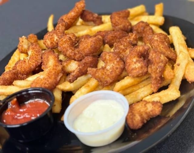 Shrimp Basket with Fries & Drink.