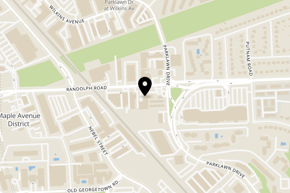 Map showing the location of Mike & Sons Sub Shop on 5404 Randolph Rd in Rockville